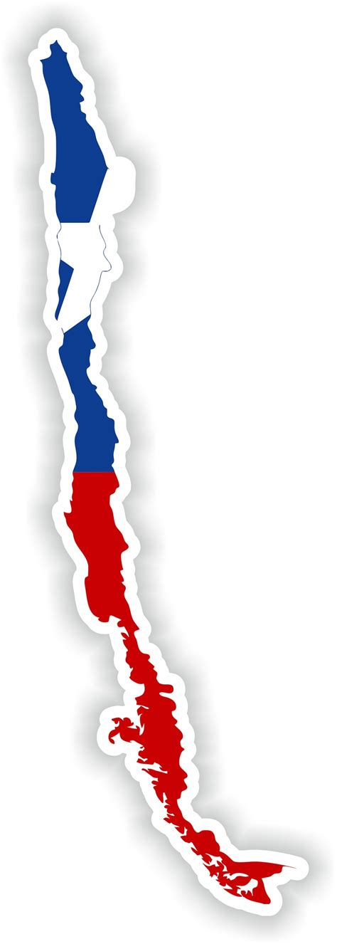 Chile Map Flag Silhouette Sticker for Laptop Book Fridge Guitar ...