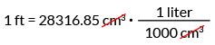 How to Convert Cubic Feet to Liters