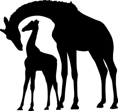 Giraffe Mother and Child Wall Decal | Animal silhouette, Animal stencil ...