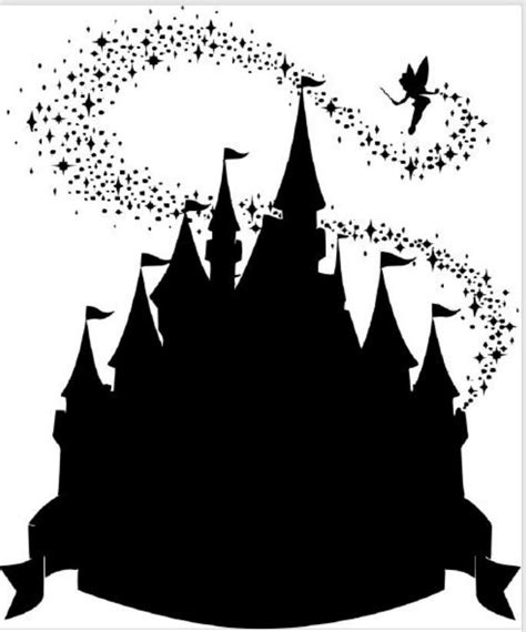 Disney castle silhouette | Bedroom Makeover - Girls room | Pinterest