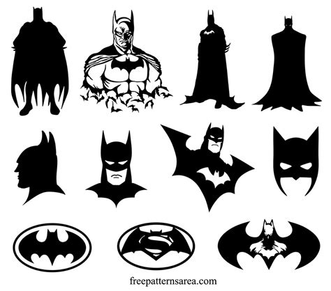 Black And White Batman Silhouette Vector Designs