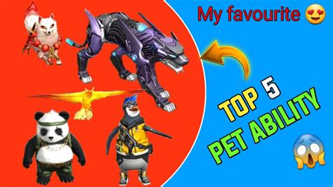 TOP 5 PETS ABILITY IN FREE FIRE/BEST PET IN FREE FIRE/FREE FIRE PET ...