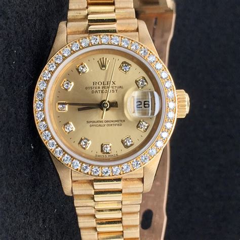 Rolex Presidential Datejust 26 Yellow Gold Diamond Ladies Watch For ...