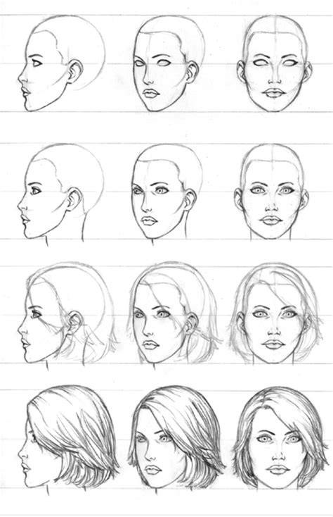 How to Draw Female Face Different Angles - Runduarsted Nover1956