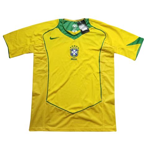 Retro 2004 Brazil Home Soccer Jersey - Team Soccer Jerseys