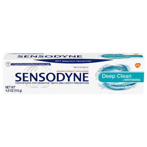 Sensodyne Sensitivity Toothpaste for Sensitive Teeth, Deep Clean, 4 ...