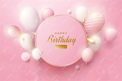 Premium Vector | Birthday background with pink circle board