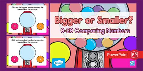 Bigger or Smaller? 0-20 Comparing Numbers Interactive PowerPoint Game for