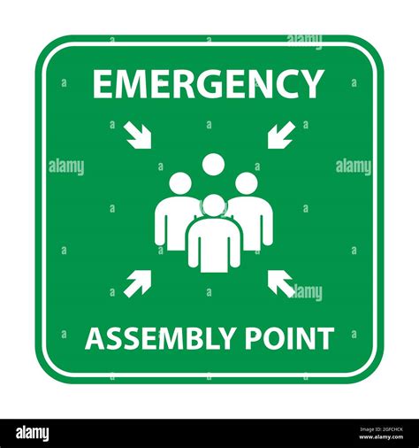 Emergency assembly point sign, gathering point signboard, emergency ...