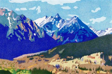 Shining Mountains - Colored Pencil Drawing | Mountain drawing, Colored ...