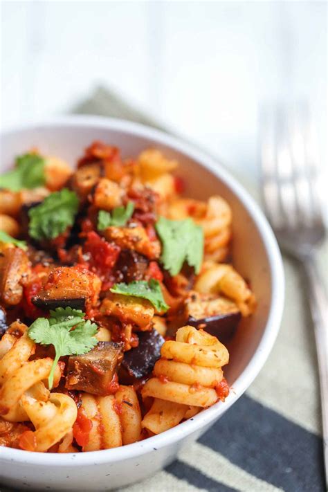 Vegan Aubergine & Tomato Pasta Bake Recipe — Roshni Sanghvi