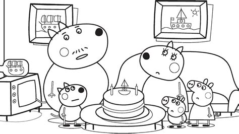 Birthday Pig House Coloring Book Printable & Online