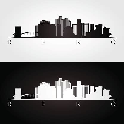 Reno Usa Skyline And Landmarks Silhouette Stock Illustration - Download ...