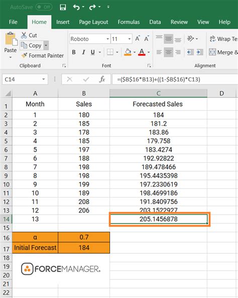 How to do a Sales Forecast in Excel with Exponential Smoothing