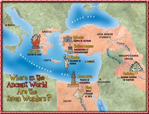 The Seven Wonders of the Ancient World map | Dogfoose.com (Michael Kline)