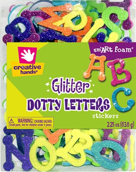 Fibrecraft Glitter Foam Stickers - Dotty Alphabet | Foam crafts ...