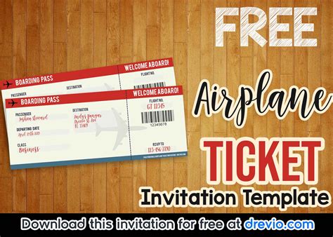 Airplane Ticket Invitation Template