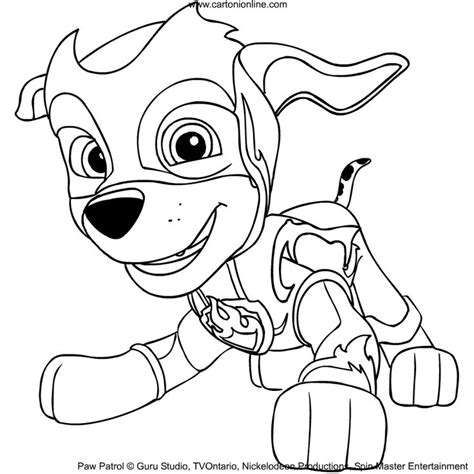 Marshall From Paw Patrol Mighty Pups Coloring Page - Coloring Home in ...