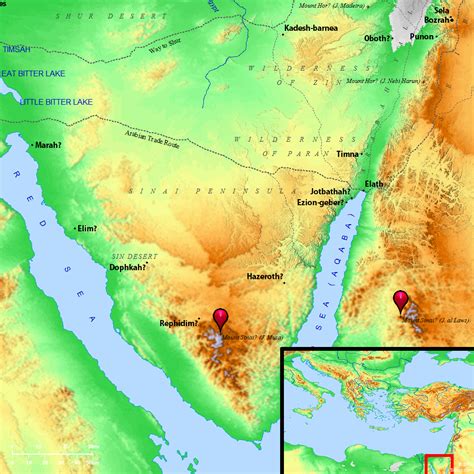 Bible Map: Horeb (Mount Sinai)