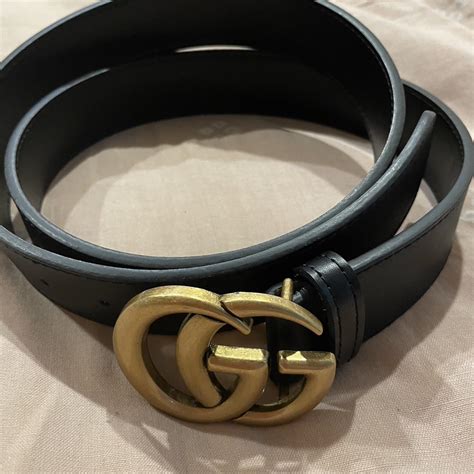 Gucci belt, gold belt buckle. About 48 inches total... - Depop