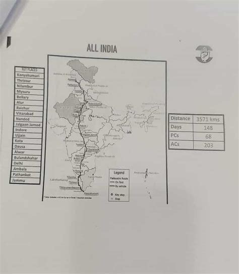 Bharat Jodo Yatra Registration bharatjodoyatra.in - Route Map