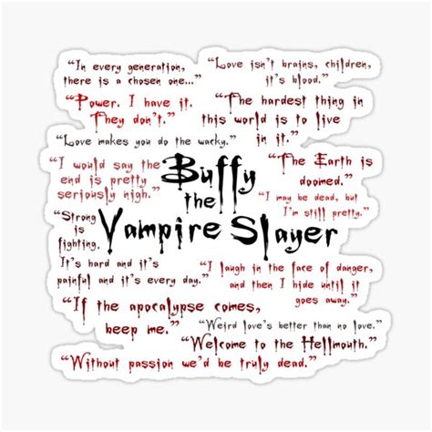 "Buffy the Vampire Slayer Quotes" Sticker for Sale by GiantSquid1 ...