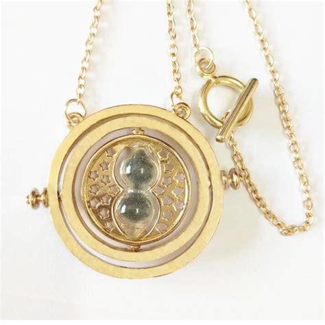 Harry Potter Time Turner Necklace Hermione Granger Rotating Spins Gold ...