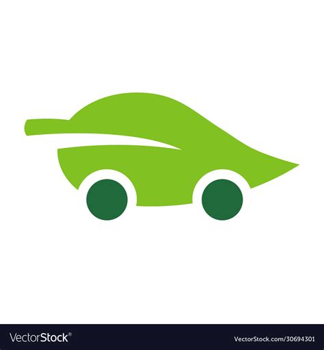 Green leaf car logo icon design template elements Vector Image