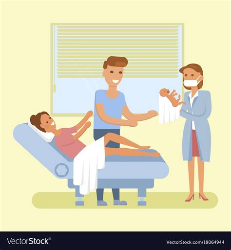 Woman gives birth Royalty Free Vector Image - VectorStock