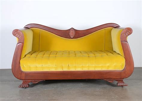 Stunning Victorian Sofa with Citrine Crush Velvet Upholstery ...