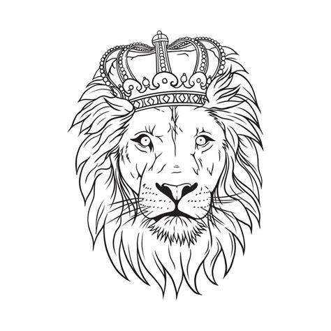 Lion With Crown Drawing