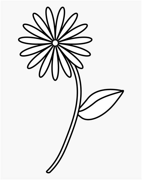 Simple Flower Drawings Black