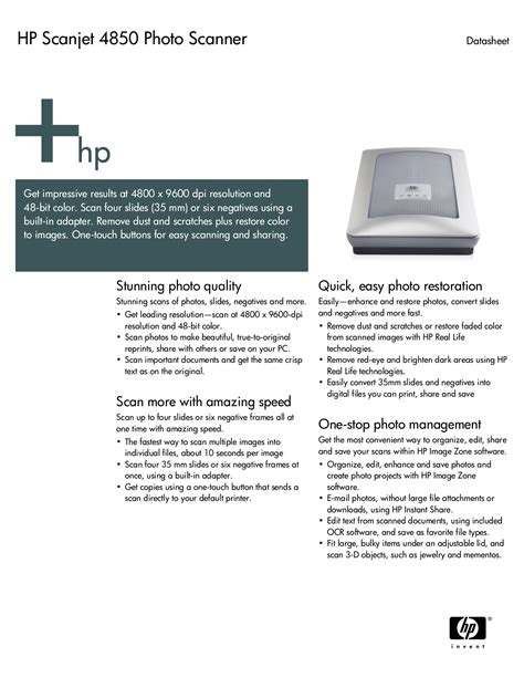 Download free pdf for HP Scanjet 4850 Scanner manual