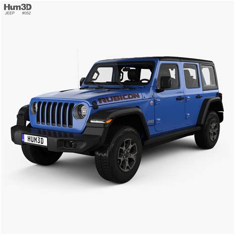 Jeep Wrangler 4 puertas Unlimited Rubicon con interior 2020 Modelo 3D ...