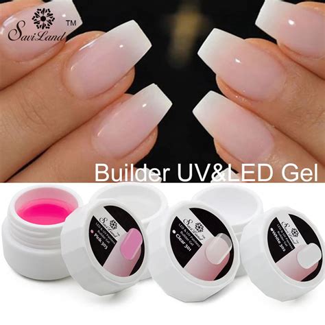 Vrenmol 1Pcs Pink White Clear UV Builder Gel Crystal Nails Transparent ...