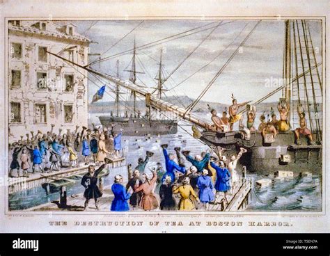 Boston tea party painting hi-res stock photography and images - Alamy