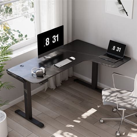 Eureka Ergonomic 60" L-Shaped Electric Height Adjustable Standing Desk ...