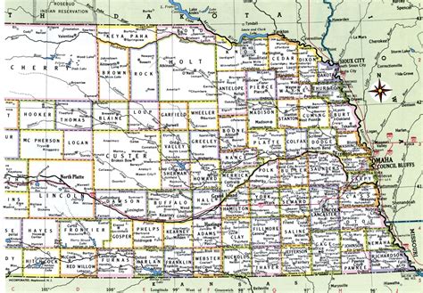 Nebraska County Map