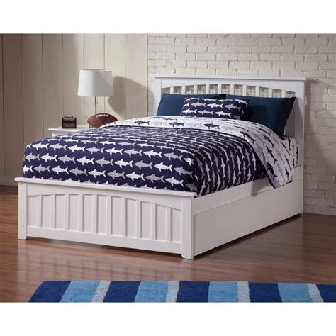 Atlantic Furniture Mission White Full-size Platform Bed with Twin-size ...