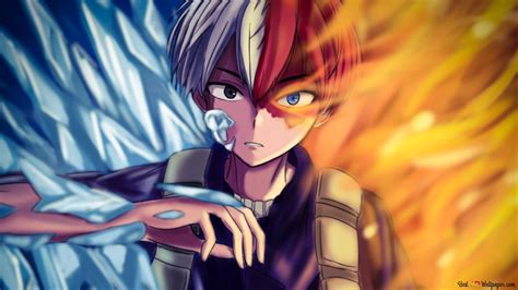 My Hero Academia - Shoto Todoroki (Fire & Ice) 2K wallpaper download