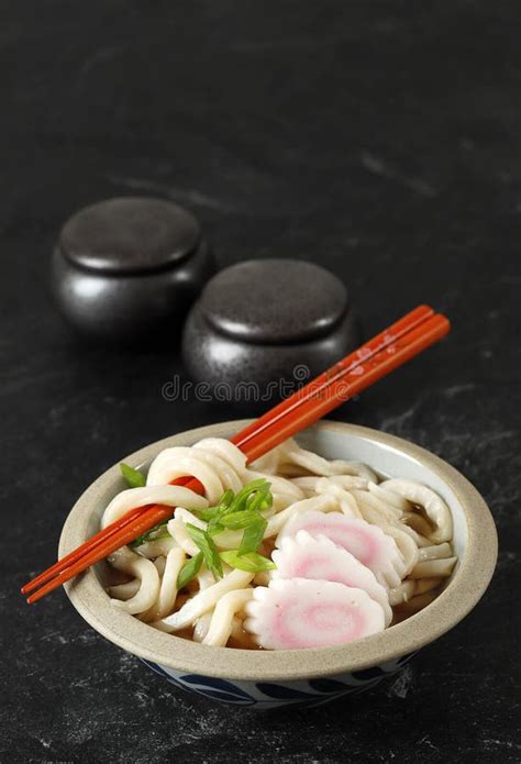 Japanese Kake Udon with Narutomaki and Green Onion Stock Photo - Image ...