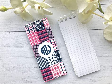 Patch Madras Notepad, Plaid Notepad, Set of 3 Personalized Notepads ...