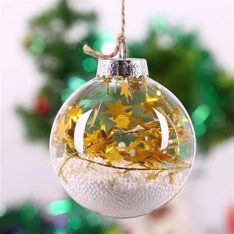 Christmas Glass Ball Tree Decoration / Gold Star String White foam ...