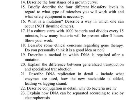 Solved 14. Describe the four stages of a growth curve. 15. | Chegg.com