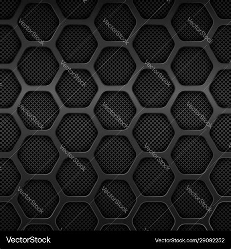 Black metal texture background honeycomb pattern Vector Image