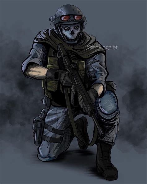 Ghost from call of duty warzone, Simon Riley, soldier and warrior from ...