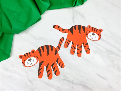 Handprint Tiger Craft For Kids