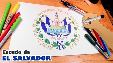 Cómo dibujar el escudo de El Salvador paso a paso - YouTube