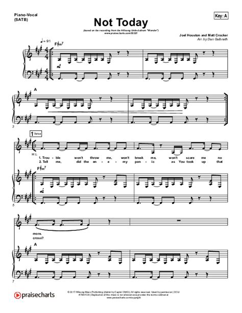 Not Today Sheet Music PDF (Hillsong UNITED) - PraiseCharts