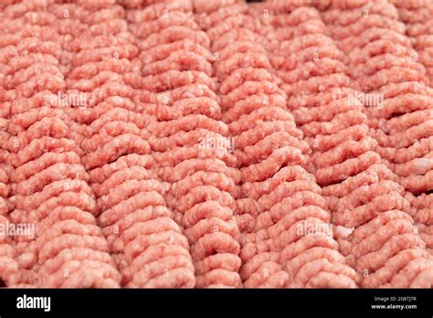 A Macro Background of Raw Hamburger Meat Texture Stock Photo - Alamy